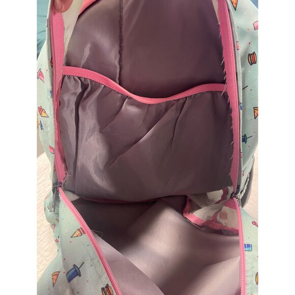 Trans by JanSport Backpack – Cute Fast Food Print, Mint Green with Pink Accents - Picture 4 of 4